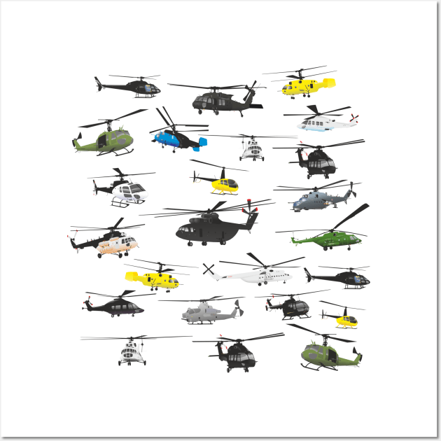 Multiple Helicopters Wall Art by NorseTech